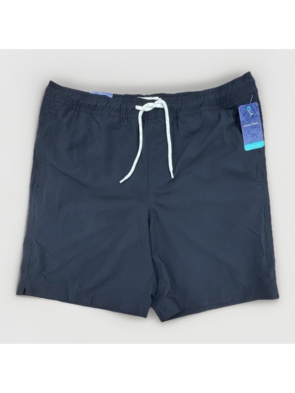 Trinity Coast Men Swim Trunks with Mesh Brief Liner LT L Large Tall Solid Black